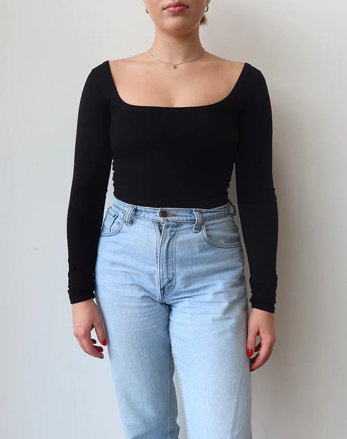 LS SQUARE NECK BODY SUIT