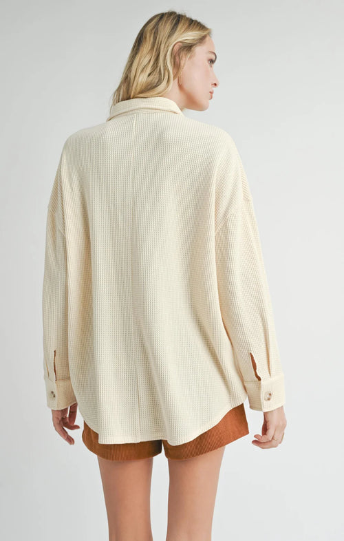 COMFY WAFFLE KNIT SHACKET