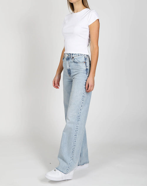 BTL THE CROPPED RIB TEE - WHITE
