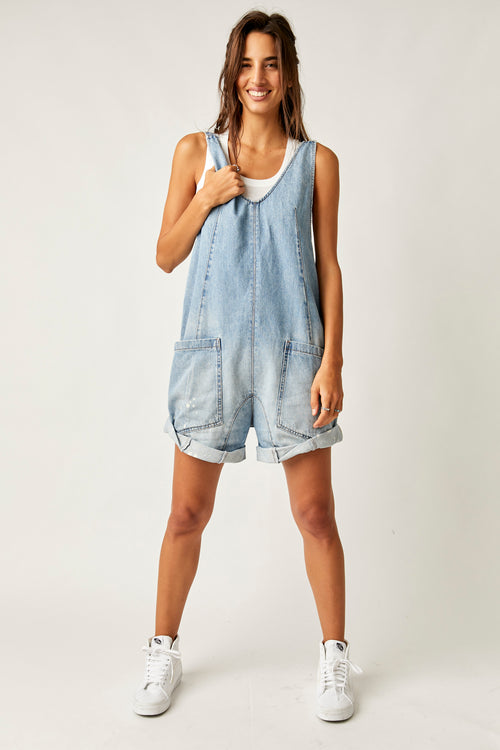 FREE PEOPLE HIGH ROLLER SHORTALL - BRIGHT EYES