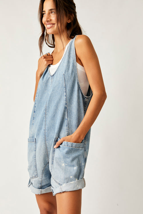 FREE PEOPLE HIGH ROLLER SHORTALL - BRIGHT EYES