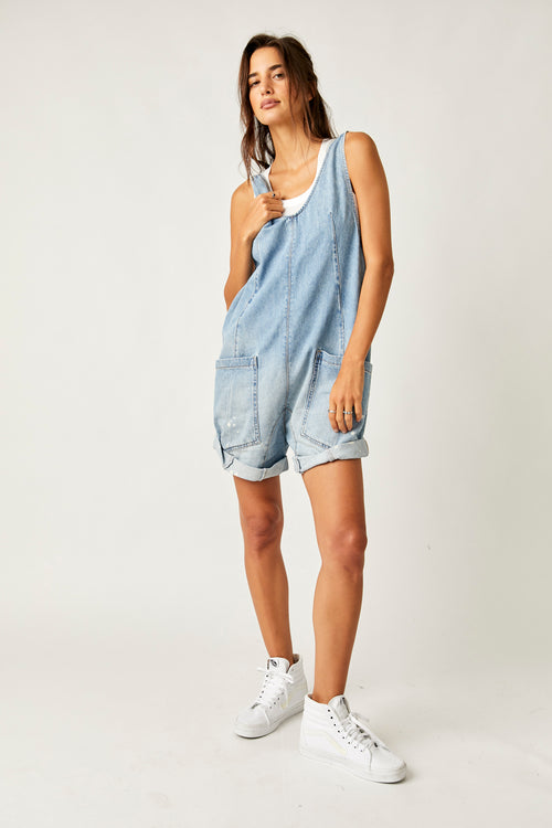 FREE PEOPLE HIGH ROLLER SHORTALL - BRIGHT EYES