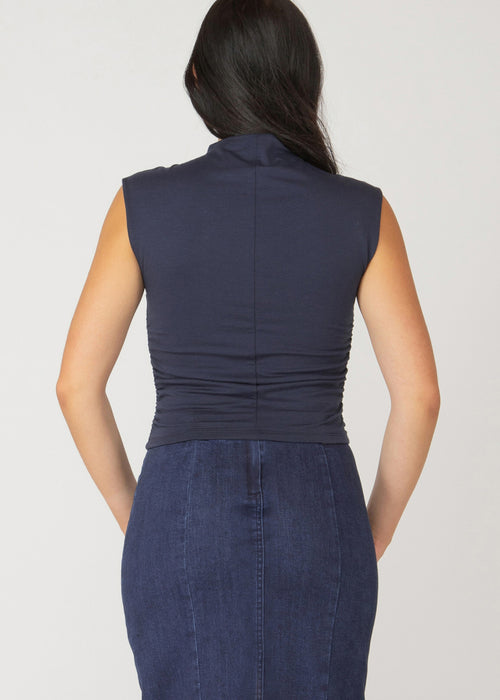 BLACK TAPE SLEEVELESS TOP