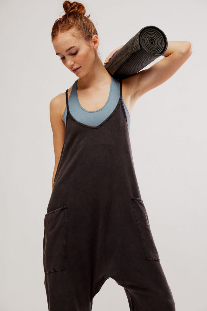 FREE PEOPLE HOT SHOT ONESIE - WASHED BLACK