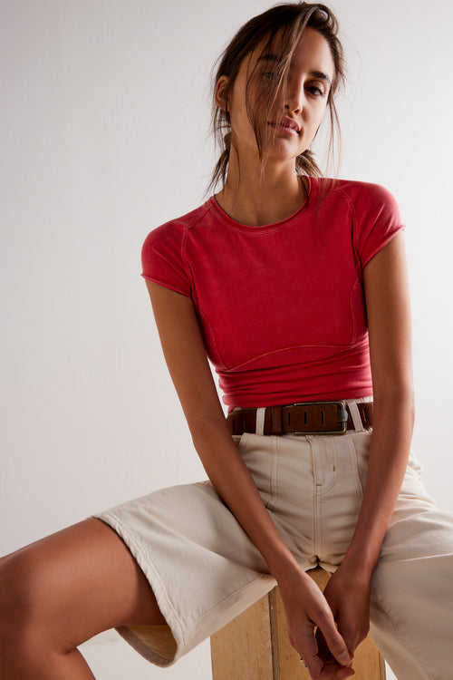 FREE PEOPLE PROTAGONIST TEE - RED RACER