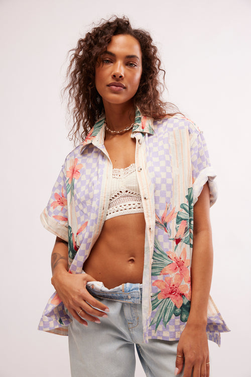 FREE PEOPLE RETRO TROPICS SHIRT