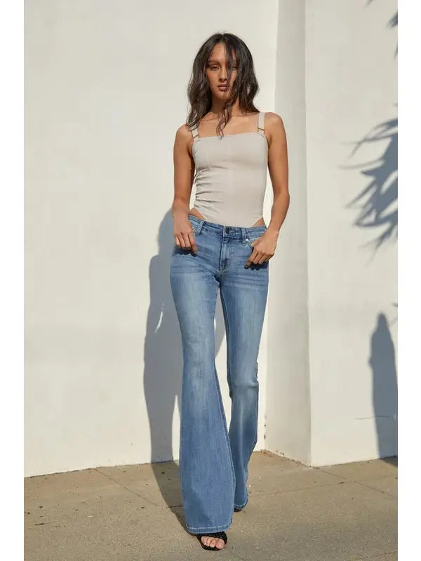 CELESTINE MID RISE FLARE JEAN